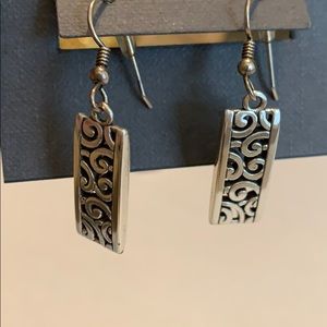 Brighton silver scroll earrings